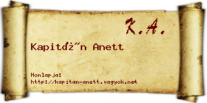 Kapitán Anett névjegykártya